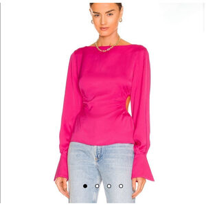 L’Academie Marlene Pink Cut-Out Blouse